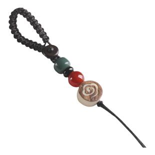 朱砂菩提黄铜DIY配件汽车钥匙扣挂件手工编织半成品挂绳男女吊坠