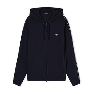 EMPORIO ARMANI/阿玛尼春夏新款男士连帽拉链刺绣休闲卫衣家居服