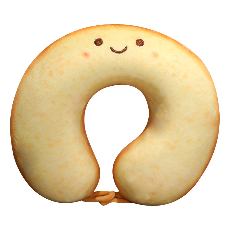 记忆棉仿真吐司坐垫椅垫沙发地垫宿舍屁股垫可爱卡通u型枕可拆洗