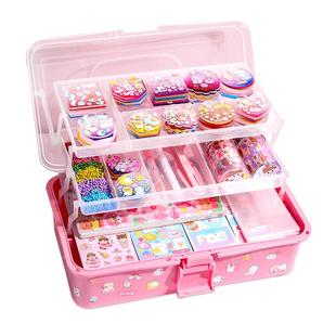 奶油胶咕卡贴纸大套装生日圣诞礼物DIY女孩子儿童玩具手账礼盒火漆印章全套古卡便宜咕咔盘61六一儿童节礼物