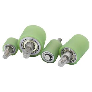 聚氨酯滚筒外螺纹立式导向轴承滚轮RC系列不锈钢单边牙轴芯可定制