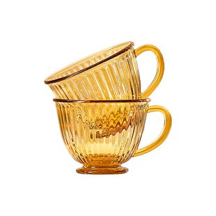 康宁玻璃早餐杯女耐高温微波炉加热专用餐具燕麦牛奶咖啡茶水杯子