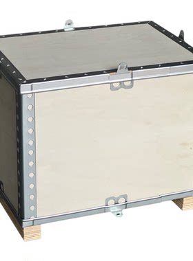 定制出口免熏蒸免检折叠钢边木箱