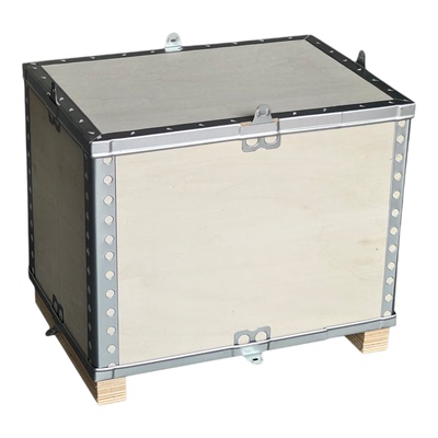 定制免熏蒸胶合板钢带出口免检包装木箱物流运输折叠式钢边可拆卸