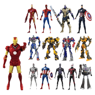 Tomy多美卡合金人偶漫威变形金刚钢铁侠大黄蜂擎天柱迷你手办摆件