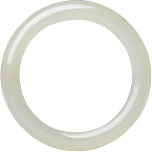 凤飞凰和田玉手镯女玉镯子青白玉细条镯子少女女士玉石正品带证书