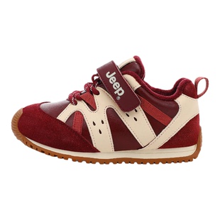 jeep男宝宝鞋子冬季加绒加厚小童鞋子软底男女童二棉鞋红色学步鞋