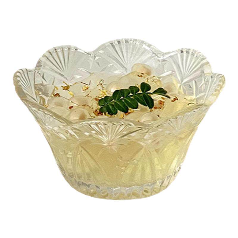 花瓣浮雕玻璃甜品碗家用餐具