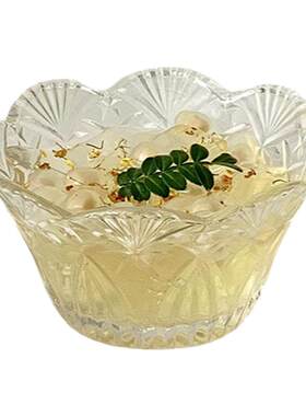 花瓣浮雕玻璃甜品碗家用餐具