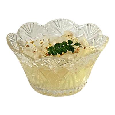 花瓣浮雕玻璃甜品碗家用餐具