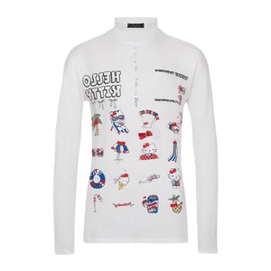 KAKAMEE夏季哈喽kt猫立体装饰短袖T恤连衣裙 配卡通胸针 6762