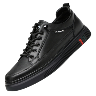 红蜻蜓男鞋冬季加绒鞋子男士平底运动休闲鞋板鞋男款单鞋皮鞋真皮