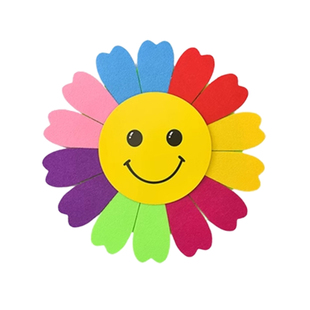 七彩笑脸太阳花幼儿园舞蹈道具手拿花手持向日葵运动会开幕入场式