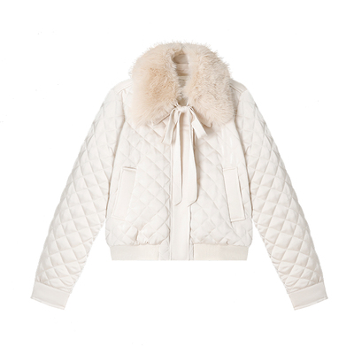 姜雯'奶油华夫格'温柔气质羽绒服