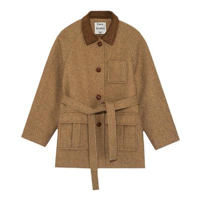 范洛美拉德羊毛棉衣呢大衣外套