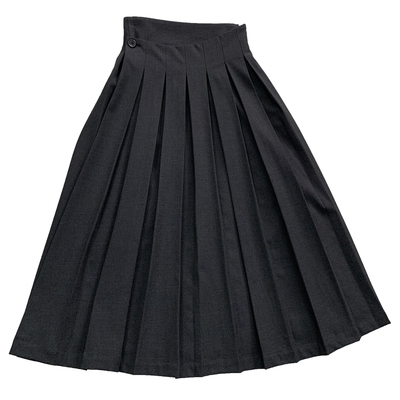 高克重斜门襟百褶裙半身裙A字裙