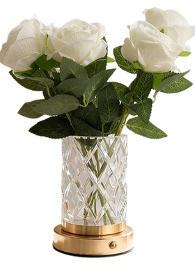 新款LED充电水晶花瓶装饰摆件