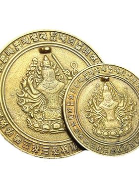 铜准提镜摆件铜镜结婚挂件