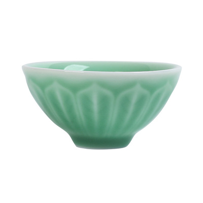 包邮龙泉青瓷斗笠莲花弟窑单杯