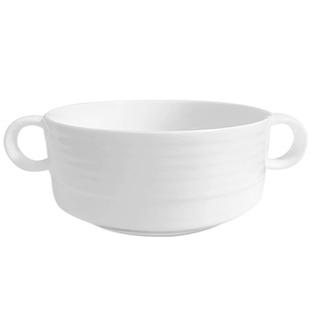 纯白陶瓷圆碗饭碗家用儿童宝宝蒸蛋碗日式双耳汤碗西餐汤盅甜品碗