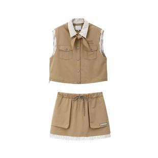 REVAN芮范设计师款老钱风学院派短裙套装RL32403202