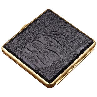 酷宝鳄鱼纹皮烟盒20支装便携男士专用高档复古铜自卷粗支空香烟盒