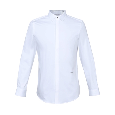 新款纯色简约长袖衬衫