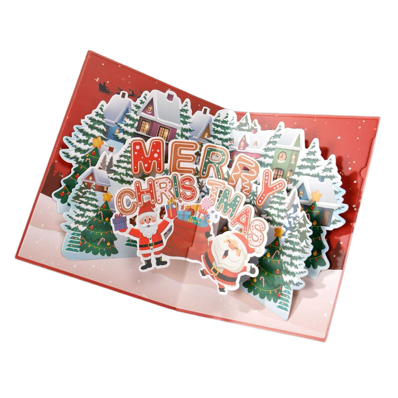 3D立体圣诞树平安夜祝福贺卡