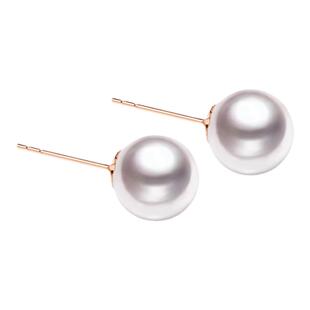 GiO珠宝 18K金Akoya海水珍珠耳钉女耳环小灯泡素耳饰入门百搭款
