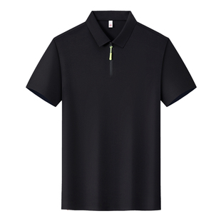 冰丝速干半拉链Polo衫工作服定制印logo企业4s店团体短袖工装T恤