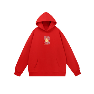 PCMY马到成功新年红色连帽卫衣外套2026马年本命年衣服年会定制款