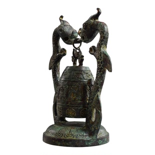 仿古西周青铜编钟双龙挂钟双龙造型家居摆件收藏送礼高端文化礼品