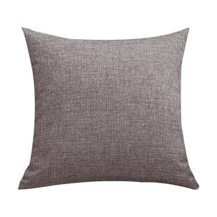 纯色亚麻加厚抱枕素雅家用沙发客厅50靠背汽车办公室方形护腰靠垫