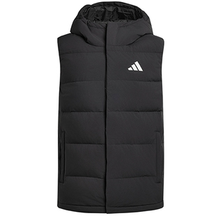 adidas阿迪达斯男子运动休闲保暖羽绒连帽马甲背心锐力KH3995