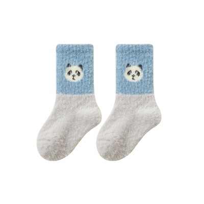 婴儿袜子秋冬宝宝新生加绒加厚不勒腿a类一岁月龄儿童中筒袜卡通