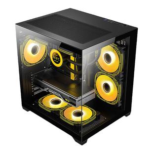 GAMEMA游戏帝国Infinity海景房240水冷无立柱Mini黑色台式小机箱