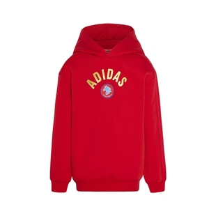 阿迪达斯卫衣马年新年款针织运动休闲大童款宽松连帽套头衫KG5929