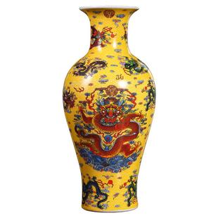 景德镇陶瓷花瓶仿古珐琅彩家居客厅插花酒柜博古架装饰品瓷器摆件