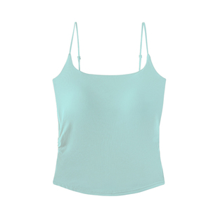 黄色粉色蓝色吊带背心女内搭带胸垫无袖打底2025新款红色外穿上衣