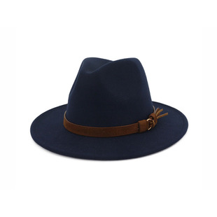 Unisex Wide Brim Felt Hats Men Women Panama Trilby Hat爵士帽