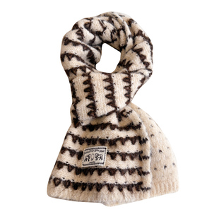 小香针织毛线厚围巾女学生秋冬季韩系软糯护颈短小围脖送女友礼物