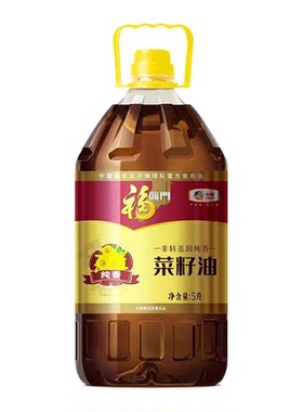 福临门非转基因纯香菜籽油5L压榨家用批发