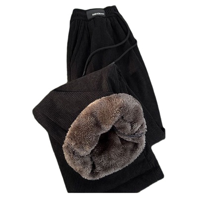 防寒超厚加绒保暖棉裤羊羔绒裤子