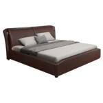 慕思床现代简约真皮床高端大气实木床主卧大床复古风软包床双人床