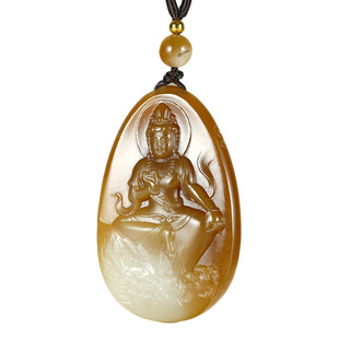 玉说和田玉观音吊坠男款玉坠糖白玉御龙观自在菩萨玉佩玉石挂件