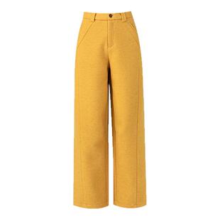 毛呢阔腿裤女2025新款冬加厚垂坠感高级感休闲裤郑州高端品牌女裤