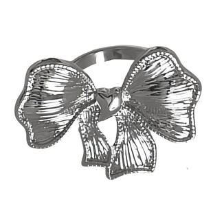 CHEALIMPID/.蝴蝶结金属拉丝戒指夸张韩国穿搭小众设计女款配饰