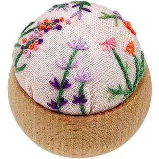 指间非遗鲁绣针插diy手工刺绣材料包立体丝带绣刺子绣插针包绣品