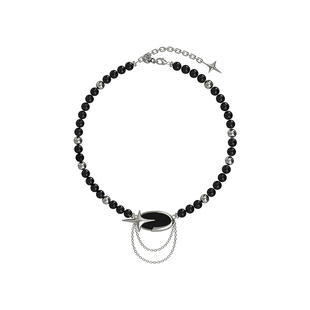 WEALTHYBOO降凛项链串珠轻奢小众高级感百搭黑色玛瑙项链女款礼物