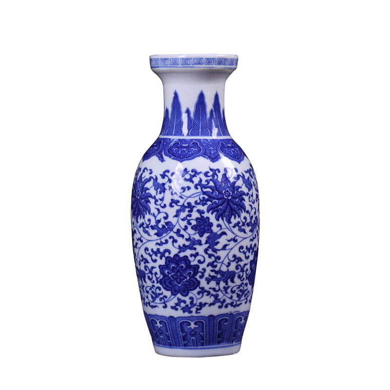 景德镇陶瓷器摆件家居客厅插花装饰瓷瓶高25cm粗陶仿古小清新花瓶